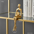 Gold Home Decor Thinker Statues Bookshelf Sculpture Decorations for Living Room Modern Figurines Shelf Table Desk Decor