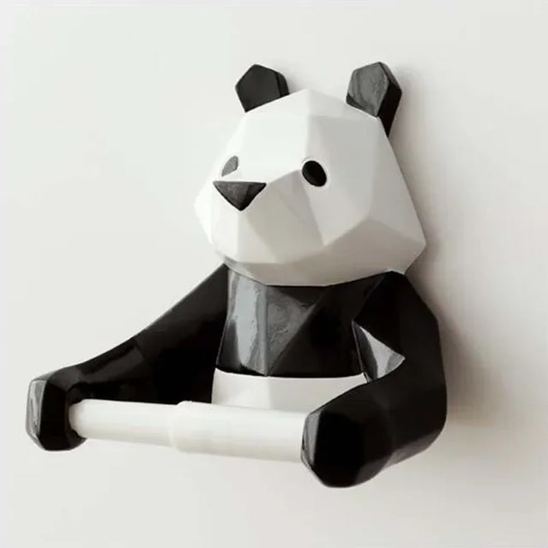 Panda Wall Mount Roll Paper Holder, Towel Tissue Holder, Tissue Hanger, WC, Kitchen, Bathroom Organizer, Accessories