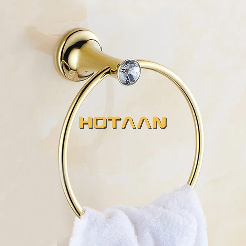 Stainless Steel Gold Plated Bathroom Hardware Set Towel Rack Toilet Paper Holder Towel Bar Hook Bathroom Accessories Set