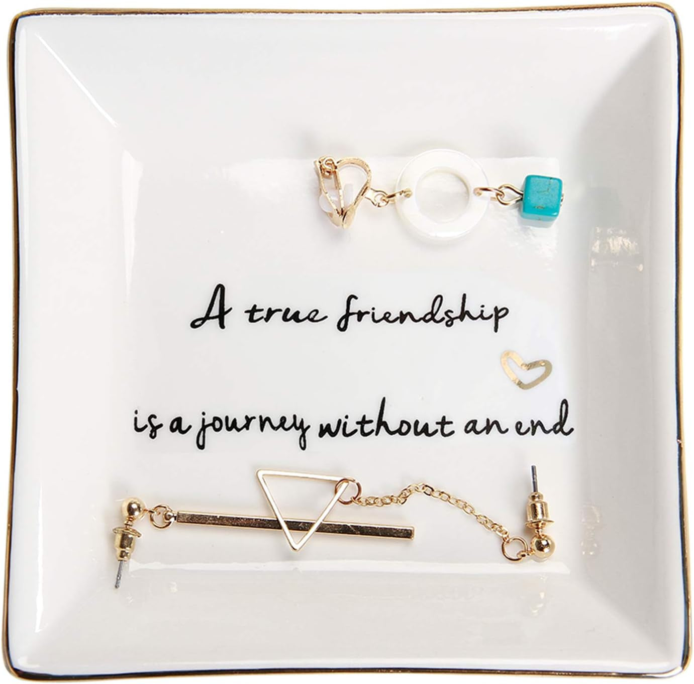 Ceramic Ring Dish Jewelry Tray for Mom Sister Friends, Ceramic