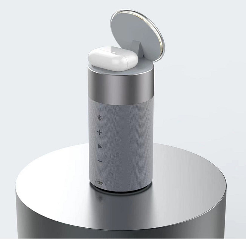3 in 1 Multi-Function Iphone and Airpods Wireless Charger Portable Bluetooth Speaker with Touch Lamp for Home and Office