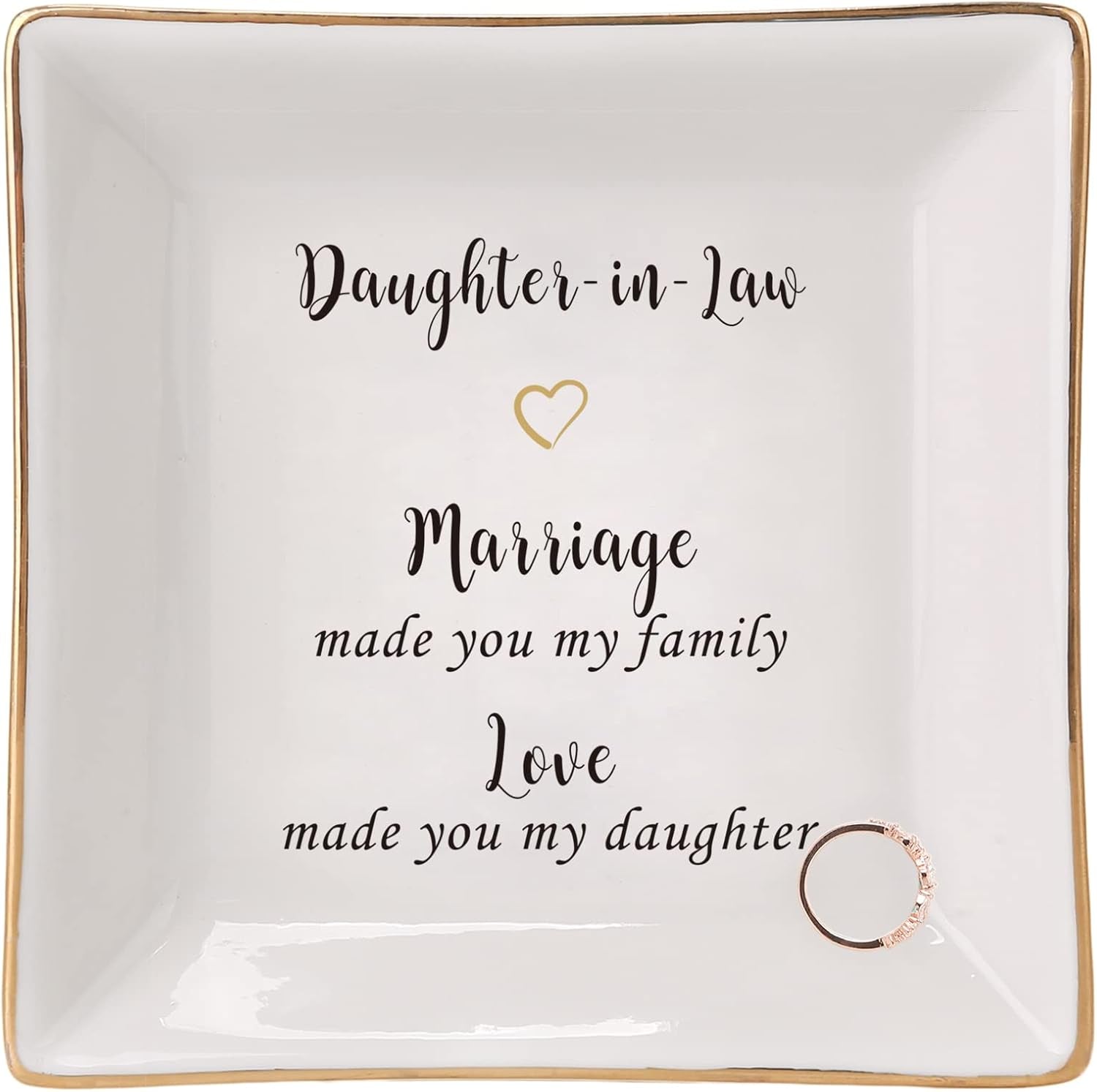 Ceramic Ring Dish Jewelry Tray for Mom Sister Friends, Ceramic