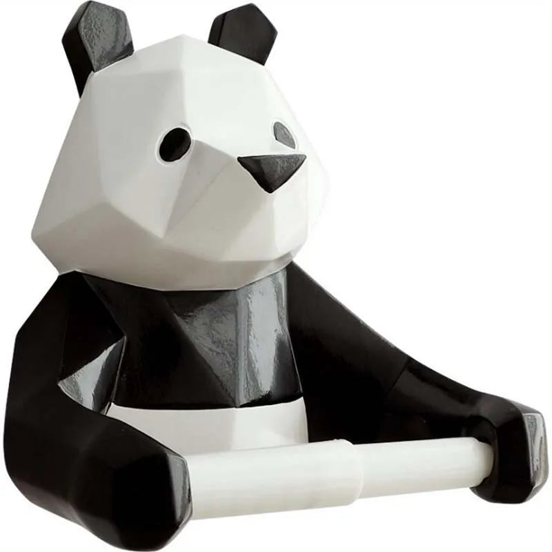 Panda Wall Mount Roll Paper Holder, Towel Tissue Holder, Tissue Hanger, WC, Kitchen, Bathroom Organizer, Accessories