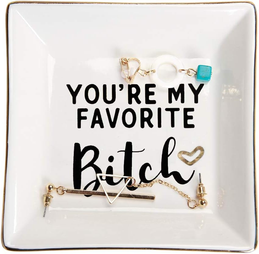 Ceramic Ring Dish Jewelry Tray for Mom Sister Friends, Ceramic