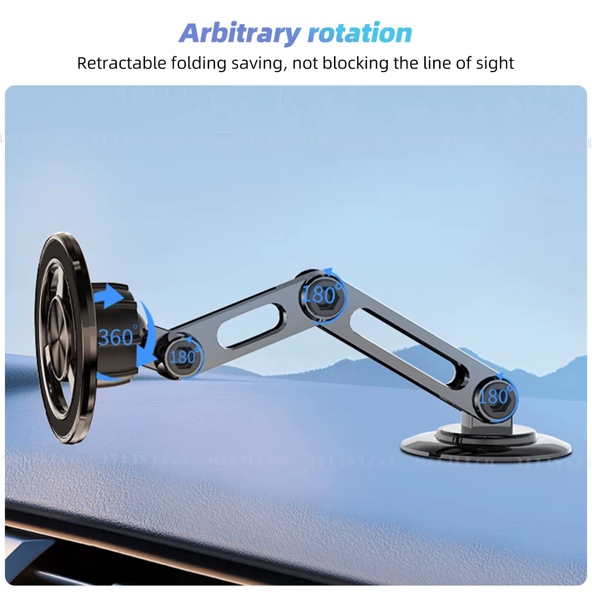 Mcgillon Magsafe 720 Rotate Metal Magnetic Car Phone Holder Foldable Phone Stand Air Vent Magnet Mount GPS Support for All Phone