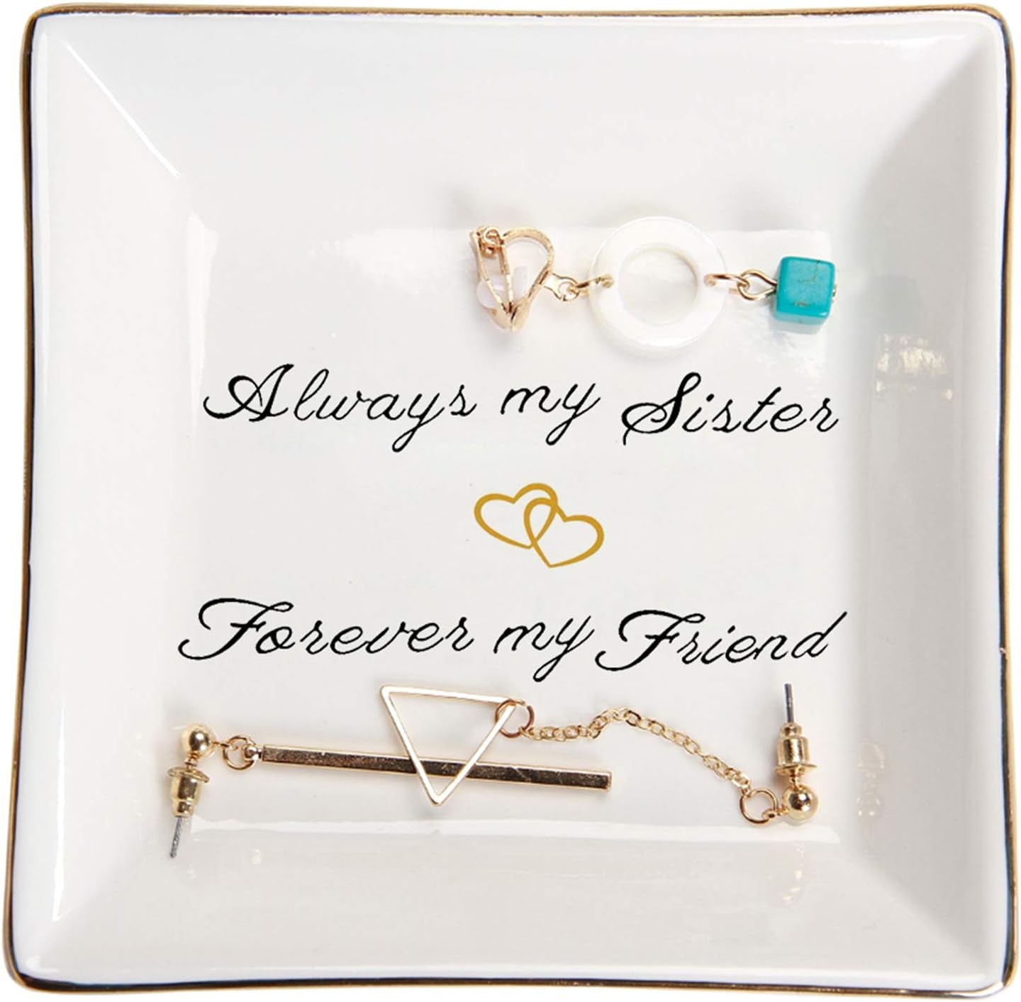 Ceramic Ring Dish Jewelry Tray for Mom Sister Friends, Ceramic
