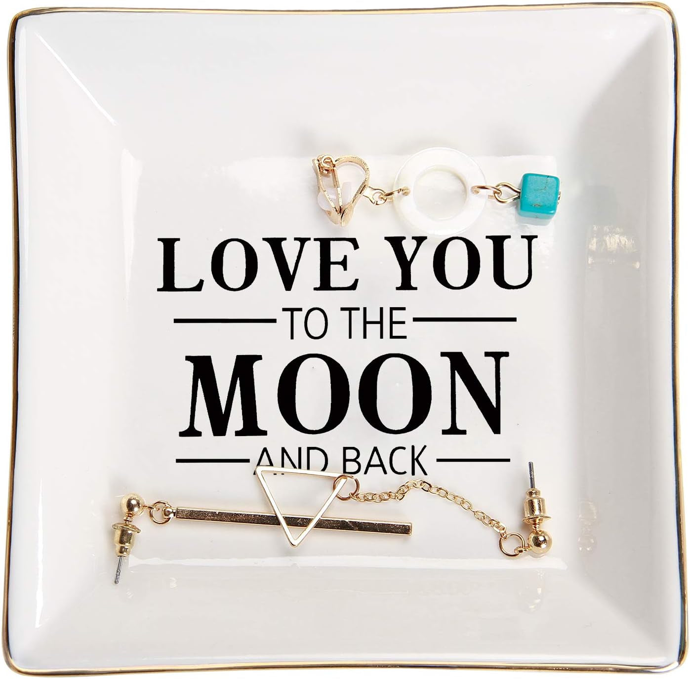 Ceramic Ring Dish Jewelry Tray for Mom Sister Friends, Ceramic
