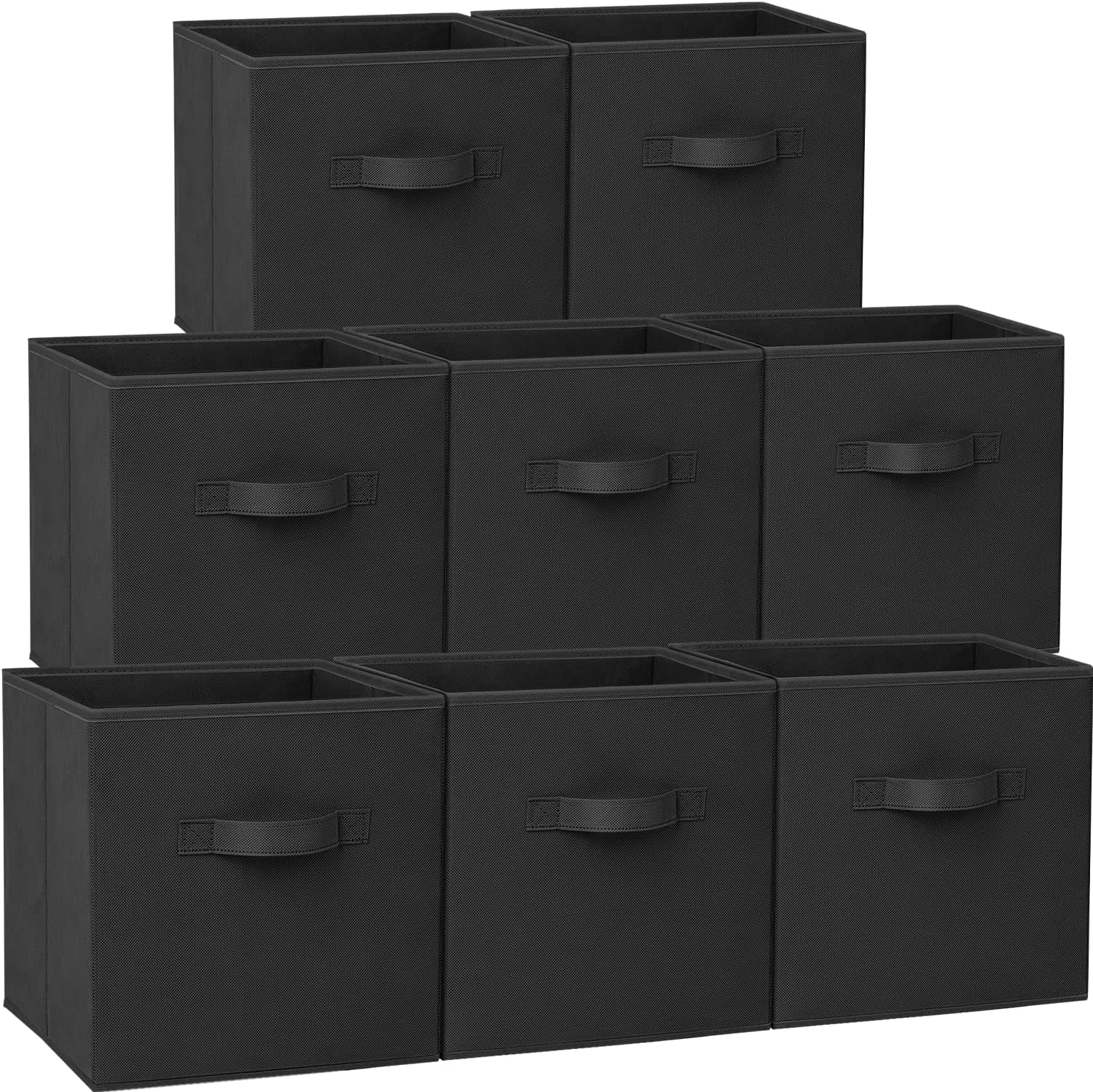Storage Cubes - 11 Inch Heavy Duty Fabric Closet Bins for Shelves, Cube Organizer - 8 Pack Collapsible Decorative Storage Bins Baskets for Organizing Clothes Blankets Toys (Grey)