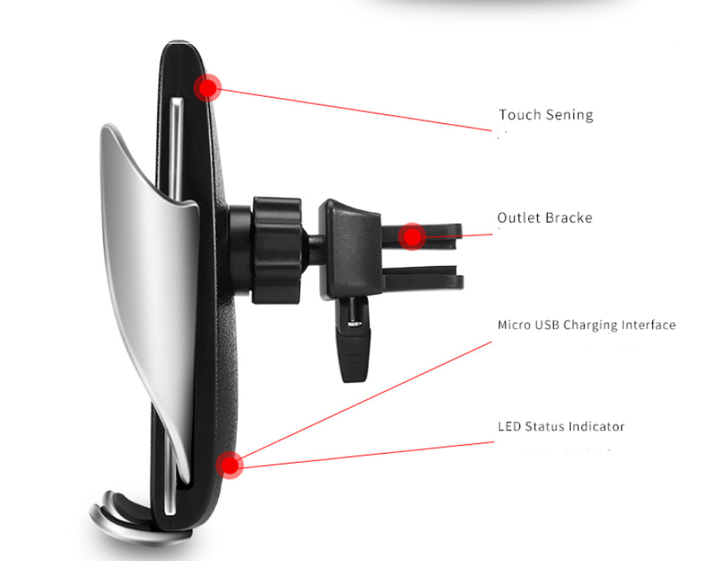 Car Wireless Charger 10W Induction Car Fast Wireless Charging with Car Phone Holder S5