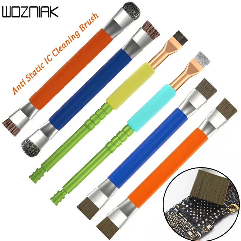 Anti-Static Brush Motherboard PCB Cleaning Brush for Mobile Phone Computer Repair Tools Kit Bristle Brush Steel Brush