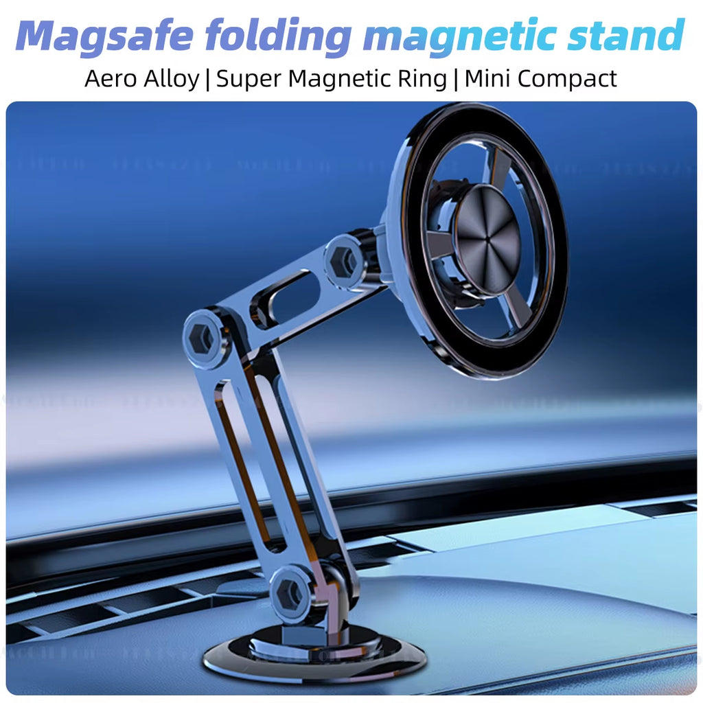 Mcgillon Magsafe 720 Rotate Metal Magnetic Car Phone Holder Foldable Phone Stand Air Vent Magnet Mount GPS Support for All Phone