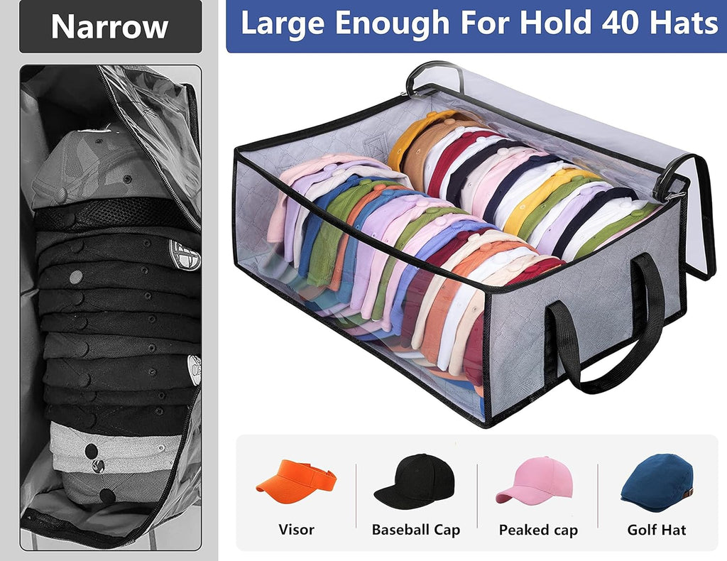 Hat Storage for Baseball Caps Organizer, Grey, 5