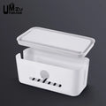 Power Strip Organizer Cable Management Box Multi Socket Desk Bins Hidden Cord Case Home Office Storage with Phone Charging Slot