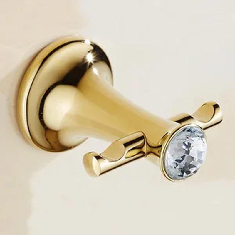 Stainless Steel Gold Plated Bathroom Hardware Set Towel Rack Toilet Paper Holder Towel Bar Hook Bathroom Accessories Set