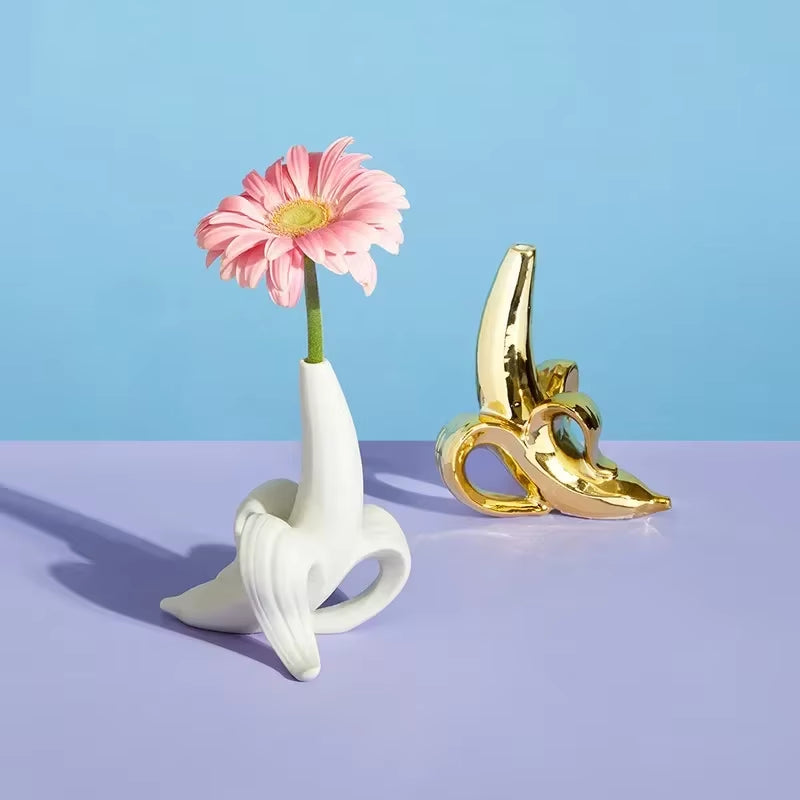 Ceramic Vase Home Decor Flower Pots Planter Banana Home Furnishing Kitchen Restaurant Decoration Vase Creative Home Decor Vase
