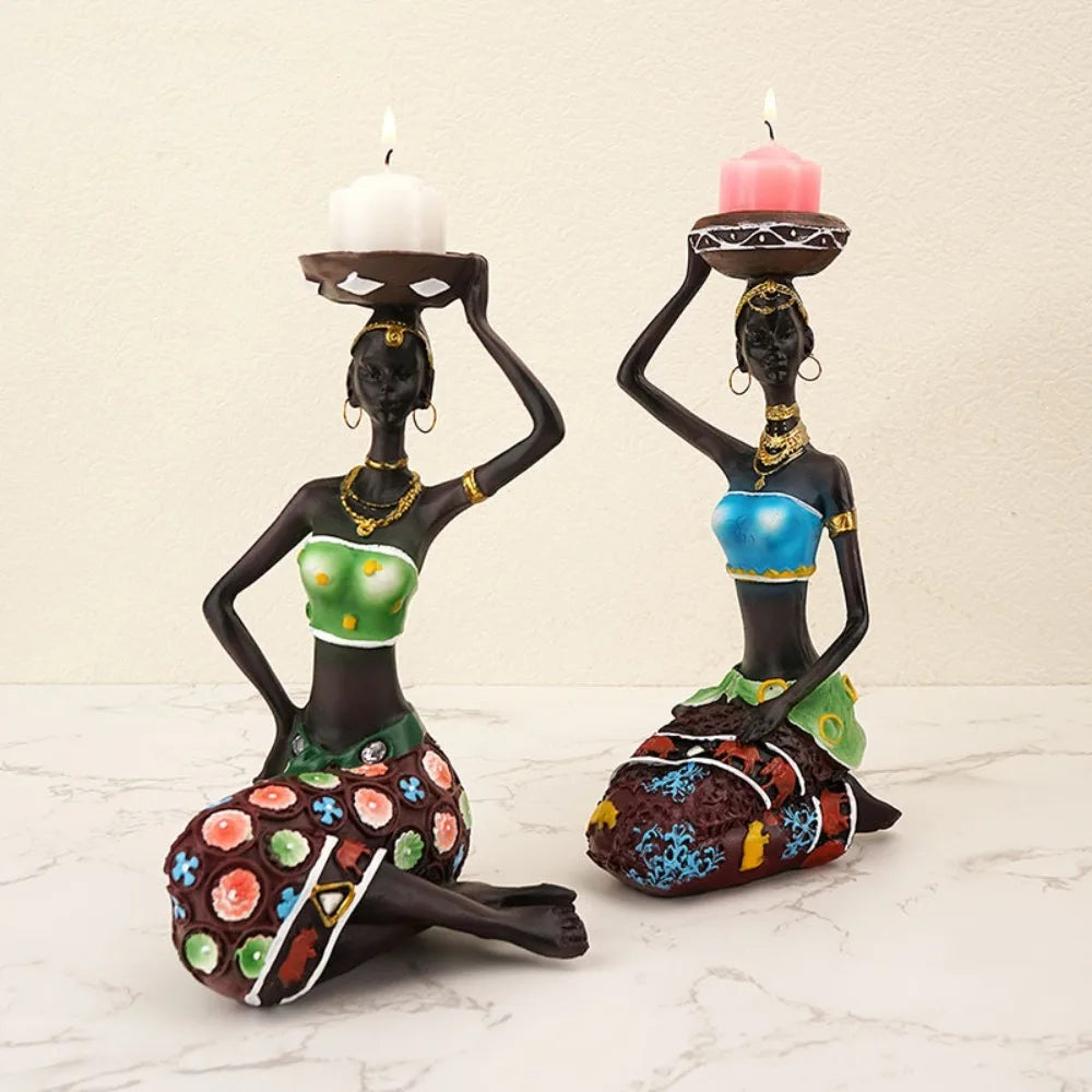 African Style Decorative Ornaments for Black People, Creative Home Decor, Character Art, Sculpture, Resin Crafts, Ornaments