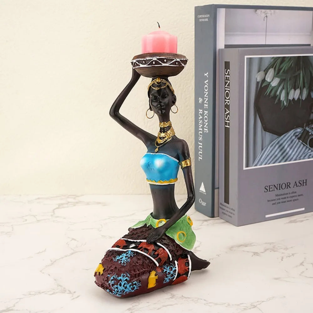 African Style Decorative Ornaments for Black People, Creative Home Decor, Character Art, Sculpture, Resin Crafts, Ornaments