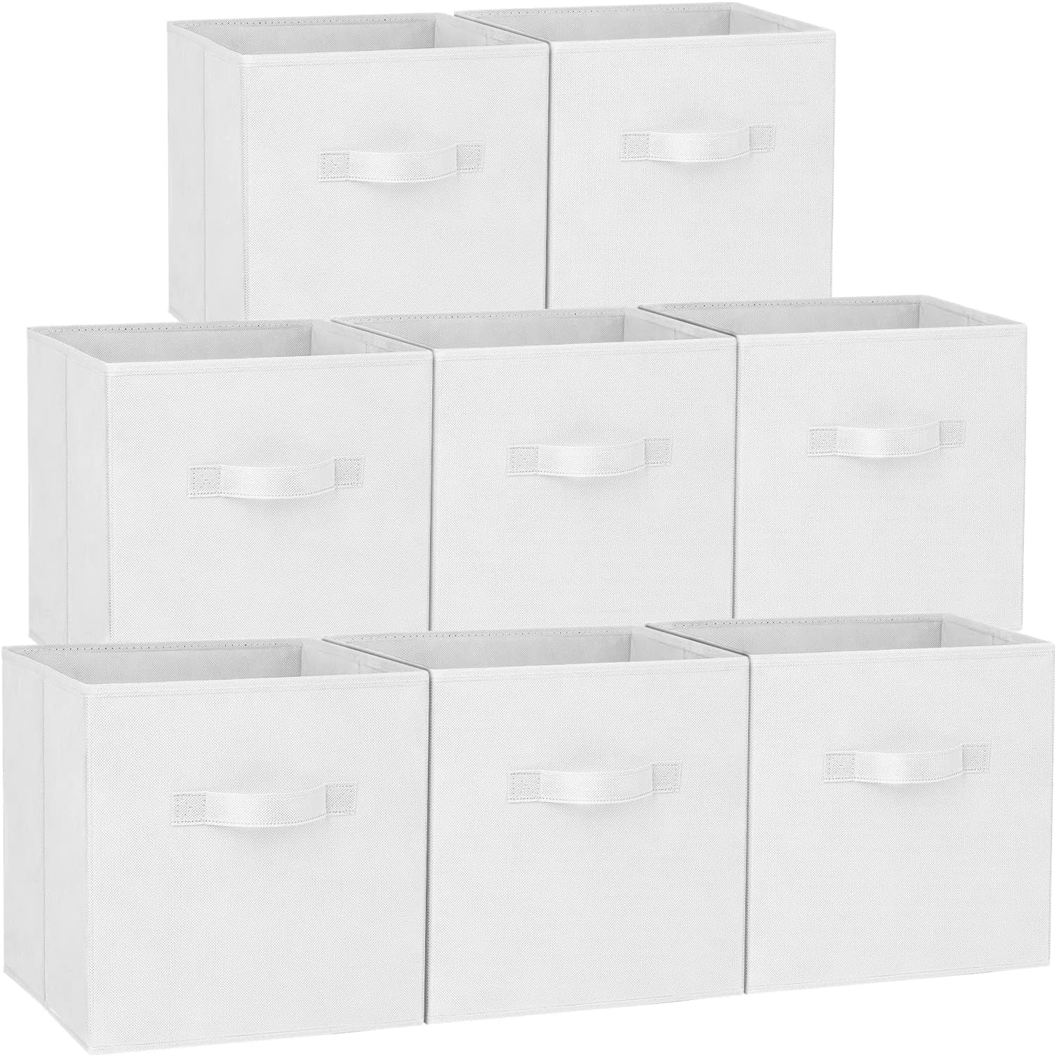 Storage Cubes - 11 Inch Heavy Duty Fabric Closet Bins for Shelves, Cube Organizer - 8 Pack Collapsible Decorative Storage Bins Baskets for Organizing Clothes Blankets Toys (Grey)