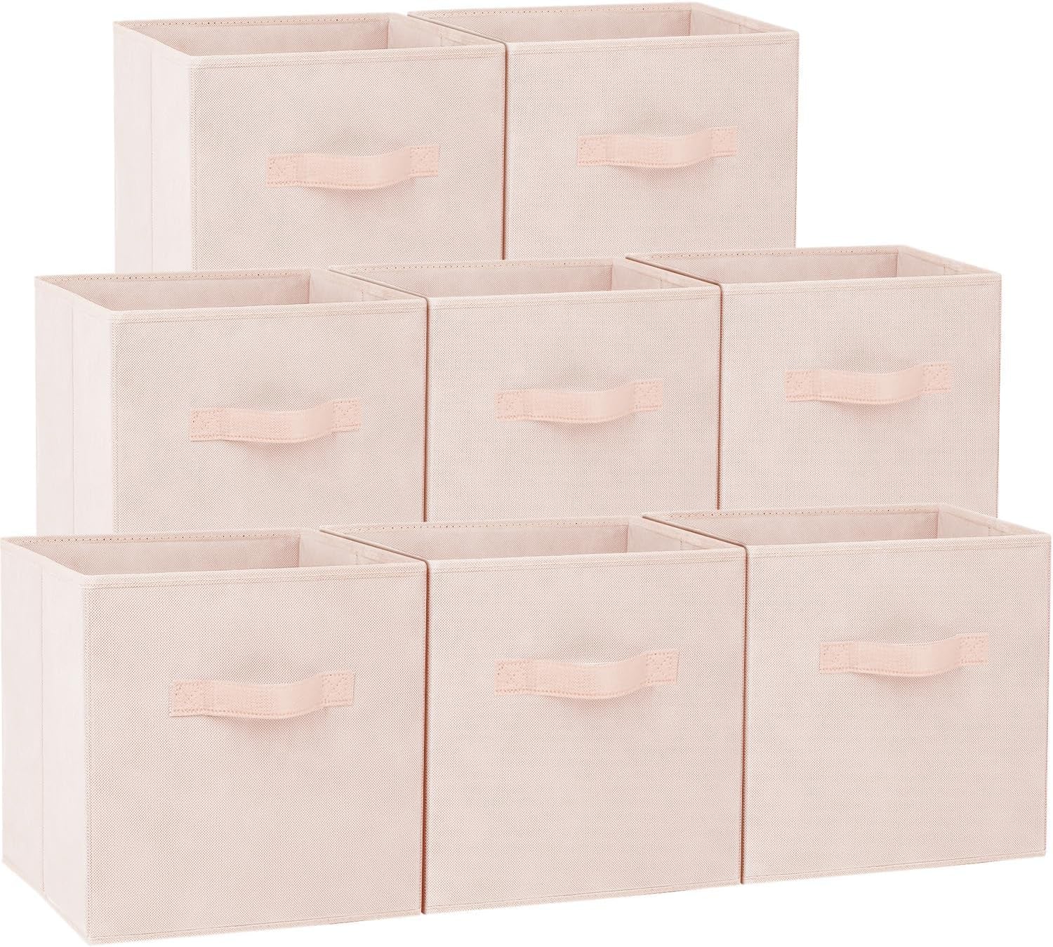 Storage Cubes - 11 Inch Heavy Duty Fabric Closet Bins for Shelves, Cube Organizer - 8 Pack Collapsible Decorative Storage Bins Baskets for Organizing Clothes Blankets Toys (Grey)