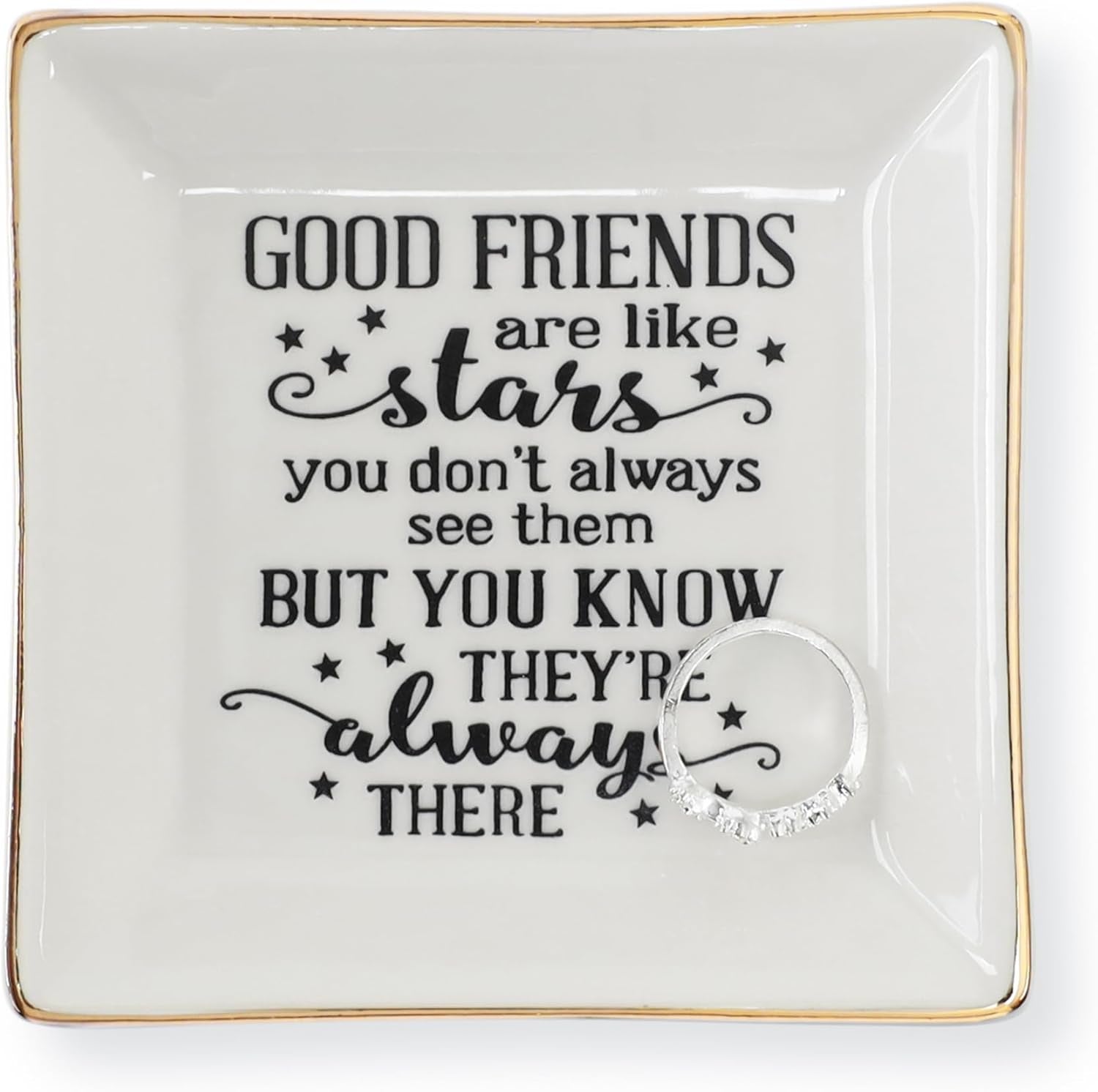 Ceramic Ring Dish Jewelry Tray for Mom Sister Friends, Ceramic