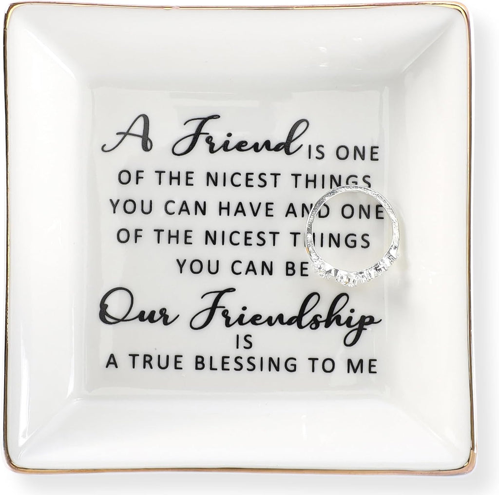 Ceramic Ring Dish Jewelry Tray for Mom Sister Friends, Ceramic