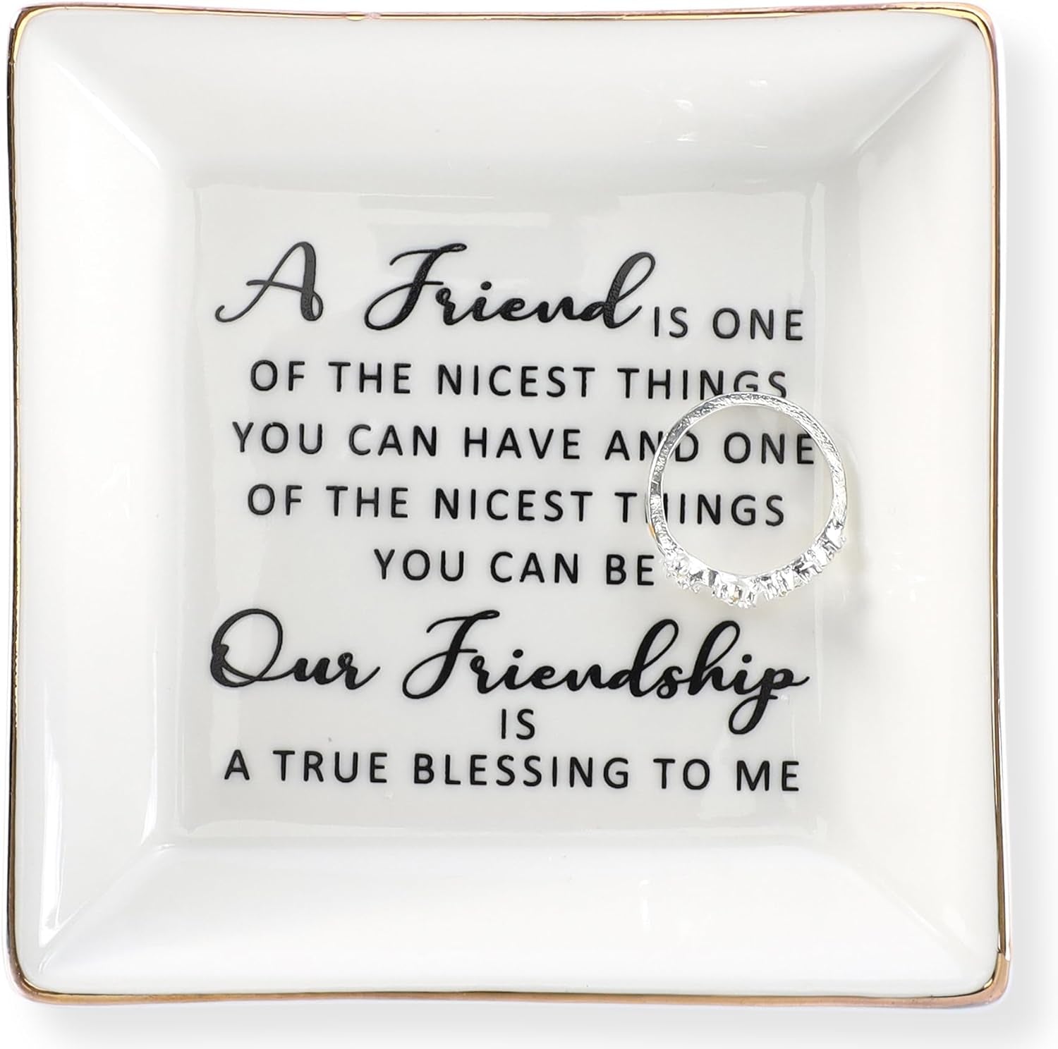 Ceramic Ring Dish Jewelry Tray for Mom Sister Friends, Ceramic