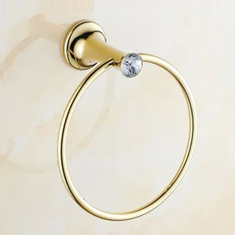 Stainless Steel Gold Plated Bathroom Hardware Set Towel Rack Toilet Paper Holder Towel Bar Hook Bathroom Accessories Set