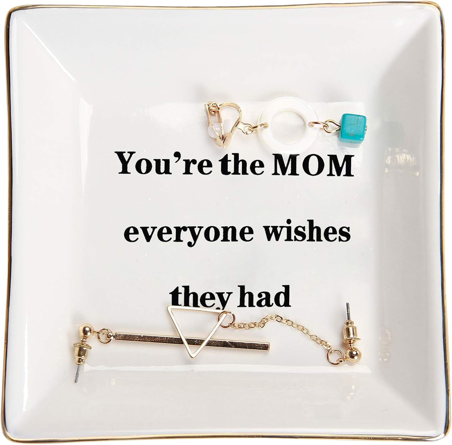 Ceramic Ring Dish Jewelry Tray for Mom Sister Friends, Ceramic