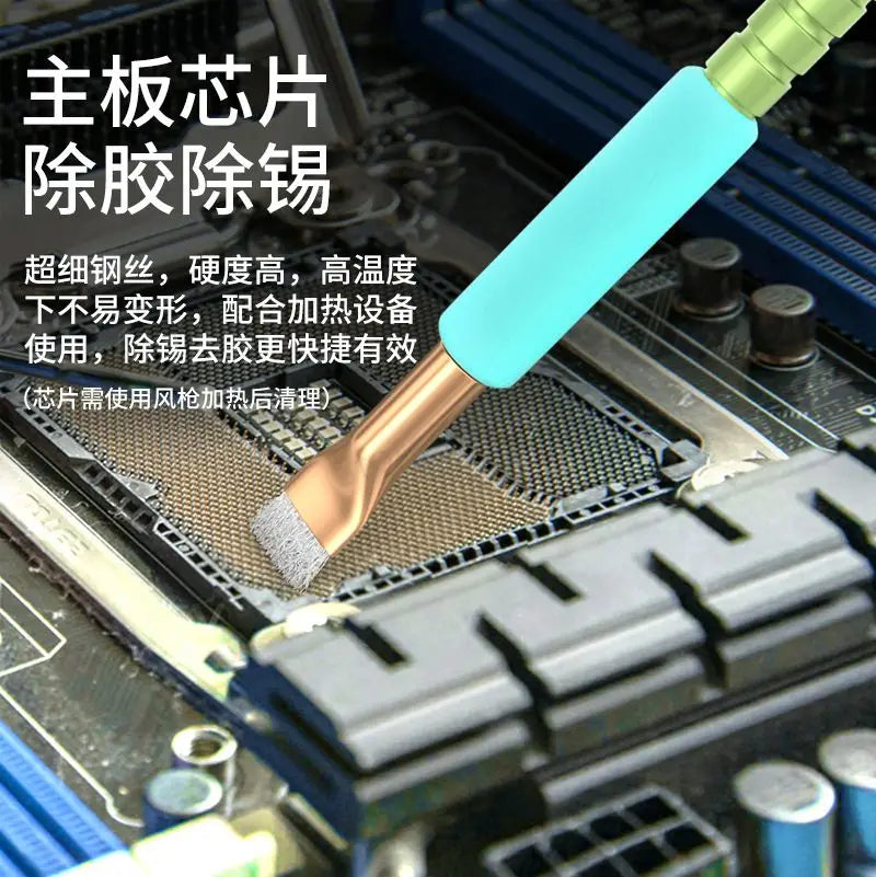 Anti-Static Brush Motherboard PCB Cleaning Brush for Mobile Phone Computer Repair Tools Kit Bristle Brush Steel Brush