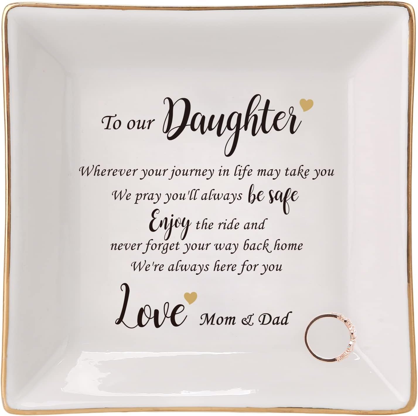 Ceramic Ring Dish Jewelry Tray for Mom Sister Friends, Ceramic
