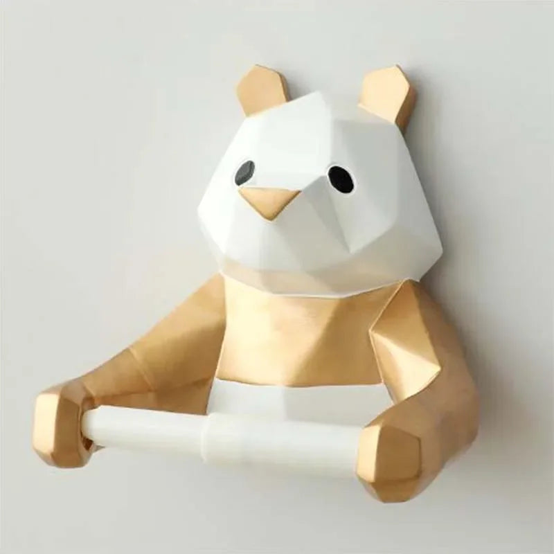 Panda Wall Mount Roll Paper Holder, Towel Tissue Holder, Tissue Hanger, WC, Kitchen, Bathroom Organizer, Accessories