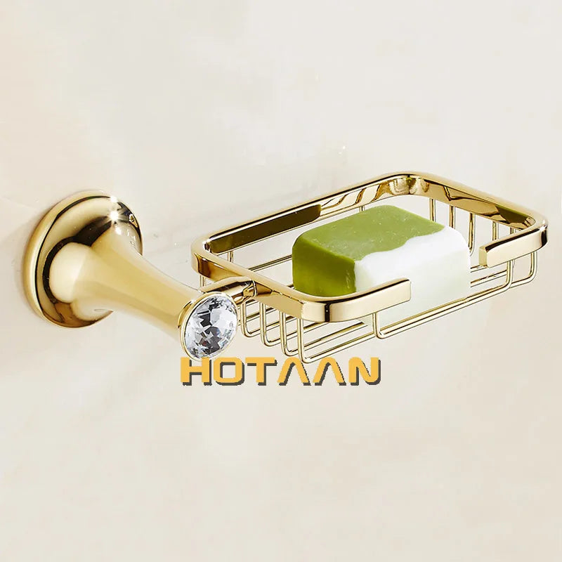 Stainless Steel Gold Plated Bathroom Hardware Set Towel Rack Toilet Paper Holder Towel Bar Hook Bathroom Accessories Set